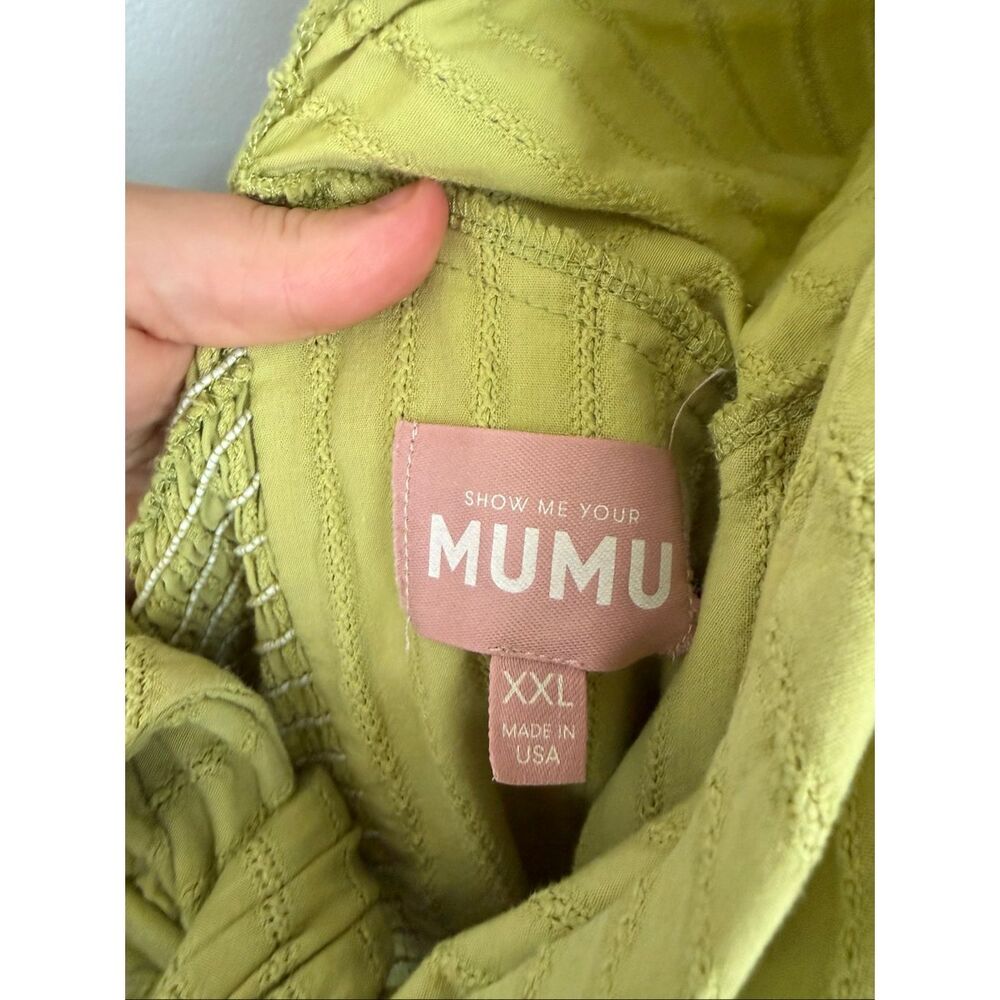 Show Me Your Mumu Gabrielle Tie Midi Dress Green Puff Sleeve XXL Sweetheart - Picture 3 of 6
